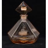 Large glass Art Deco perfume bottle