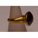 Byzantine solid gold ring with cab