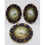 A set of six T. Goode fish painted cabinet plates, early 20th Century, signed R.G Keeling, two