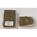 An unusual Edwardian combination cigarette and lighter case, the hinged cover engraved with