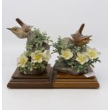 Two Royal Worcester models of wrens, cock and hen, boxes and certificates present