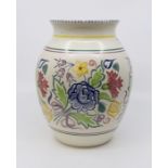 Poole Pottery vase with floral detail, 25 cms in height approx, circa 1990's