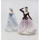 Two Royal Doulton lady figurines, Autumn Stroll and Summer Breeze