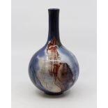Meissen shaft and globe form vase, with blue and white design, high 20 cms approx