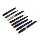 A collection of Parker pens mainly lady size but including 21 Green and Conway Stewart pencil #25 (