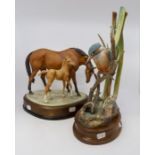 Royal Worcester coloured model of Princess Grace and foal with certificate, along with Hereford