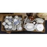 4 boxes of assorted ceramics to include plates, teapots, saucers etc.