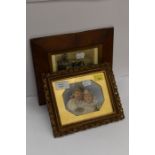 Watercolour of two young boys by artist Louise van du Lindan and framed master Becher?