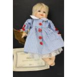 An American Seymour Mann doll, circa 1995, designed by Michele Severino, with certificate