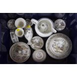Assorted Wedgwood Chinese Legend pieces, including spice jar, trinket boxes and vases
