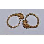 Greek earrings lion heads