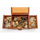A collection of costume jewellery to include Victorian and later brooches, including silver
