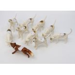 A Beswick collection of hunting hounds and fox, 10 pieces
