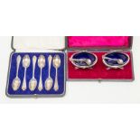 Harrods silver London set of six tea spoons, London 1925,  in original case plus a pair of London