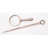An early George III silver skewer, London 1764, John Page and a Sheffield 1922 silver handled