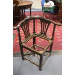 George III Oak corner chair.