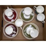 A modern style Susie Cooper coffee set to include; coffee cans, cups and saucers (Q)