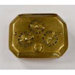 A brass combination snuff box inscribed verso and dated 1846