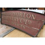 Hook Norton Brewery Co Ltd, wooden sign with two steel wall hangings, brewery related