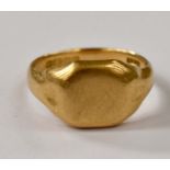 A 18ct. yellow gold signet ring, hallmarked Birmingham 1902. (8.9g)