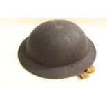 Post WW2 Belgian Army Steel Helmet. Belgian national colours decals to side.Complete with liner