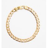A 9ct gold flat curb link bracelet, length approx 8.5'', total gross weight approx 14.8gms