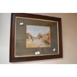 A pair of watercolours by Ethel Knight, village scenes