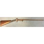 Pin Fire Rifle with 625 mm long barrel. Overall length 102 cm. Working action. English Proof