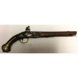 Flintlock Pistol with 310mm long barrel. Bore approx 16mm. Lock signed "PIagtves". Working action.