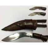 A private purchase small sized Kukri knife with 15cm maker marked blade "KB Hakuri & Sons, Ghoon,