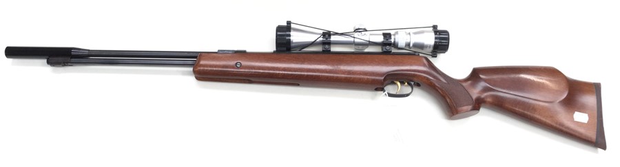 .177/4.5mm Cal Weihrauch HW97K Air Rifle. Serial number 1445997. With moderated barrel. 45cm long