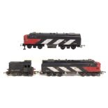 Triang: An unboxed Triang Canadian National Diesel 2 piece locomotive, 4008; together with a Dock