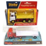 Dinky: A boxed Dinky Foden Tipper, 432, together with a boxed Dinky AEC Flatbed with Trailer,
