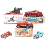 Tinplate: A boxed Schuco Command Car A.D. 2000, red, appears in working order, original key and