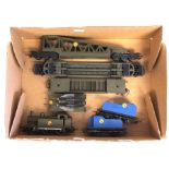 Triang: An unboxed Battlespace Jinty 0-6-0 locomotive, two radar tracking command cars, tank and