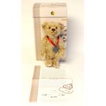 Steiff: A boxed Steiff "Bobby" The Footballer Teddy Bear, Limited Edition No. 205/1966, complete