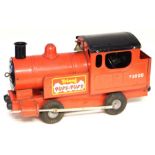 Triang: An unboxed Triang Puff-Puff train, red livery, slight paint chips, length approx. 44cm.