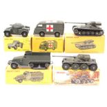 Dinky: A collection of five boxed French Dinky military vehicles to comprise: Ambulance, 80F;