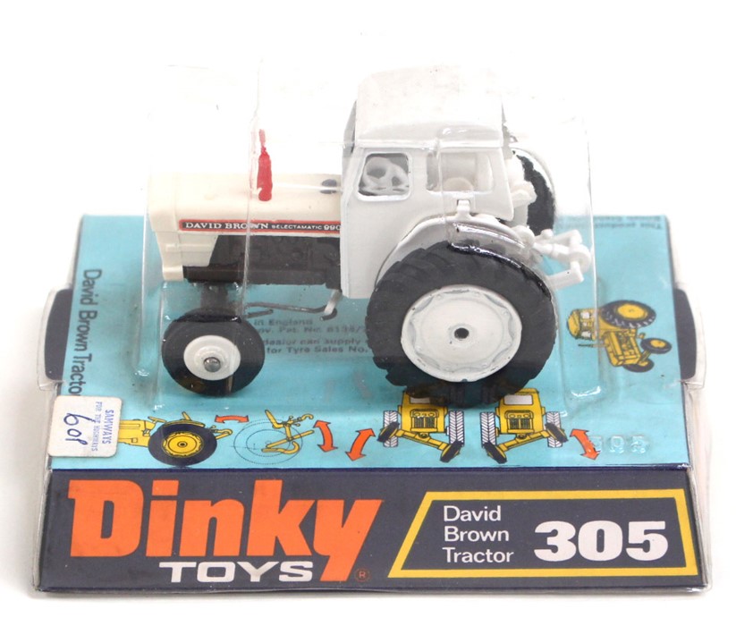 Dinky: A bubbled Dinky Toys, David Brown Tractor, 305, mint condition, all original packaging.