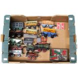 O Gauge: A collection of assorted O gauge locomotives and rolling stock to include: Bing 0-4-0