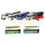 Diecast: Five various Dinky unboxed buses, together with one Budgie example and a Models of