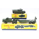 Dinky: A boxed Dinky Toys, Tank Transporter, 660; together with a boxed Dinky Toys, Centurion