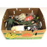 Action Man: A collection of assorted vintage Action Man accessories including two figures and two