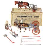 Britains: A Britains Farm Horse and Roller, contained within 'Gig' box, together with Horse and