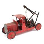 Triang: A Triang, circa 1930's, four wheel breakdown truck, red body, long bonnet, original rubber
