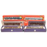 OO Gauge: A collection of six boxed OO gauge coaches to include Hornby, Lima and Bachmann