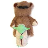 Star Wars: An Ewok soft plush toy together with a rubber Yoda puppet, both by Kenner (2)