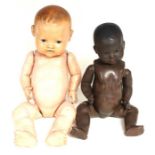 Armand Marseille: An Armand Marseille bisque head black doll, marked 'AM Germany 351 3 1/2 K'