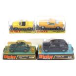 Dinky: A boxed Dinky London Taxi, 284, a boxed Dinky Ford Mustang, 161, together with a boxed