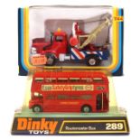 Diecast: A boxed Corgi Toys, Wrecker Truck 1144, together with a bubbled Dinky Toys, Routemaster Bus